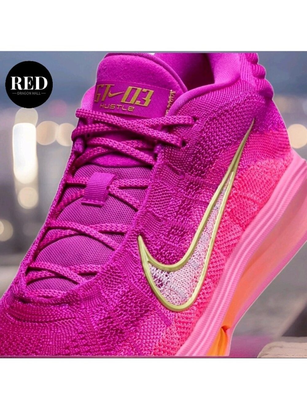 Nike G.T. Hustle 3 Hyper Pink White Vivid Grape Shoes HV2000-601 - Women's 11 - Picture 9 of 10